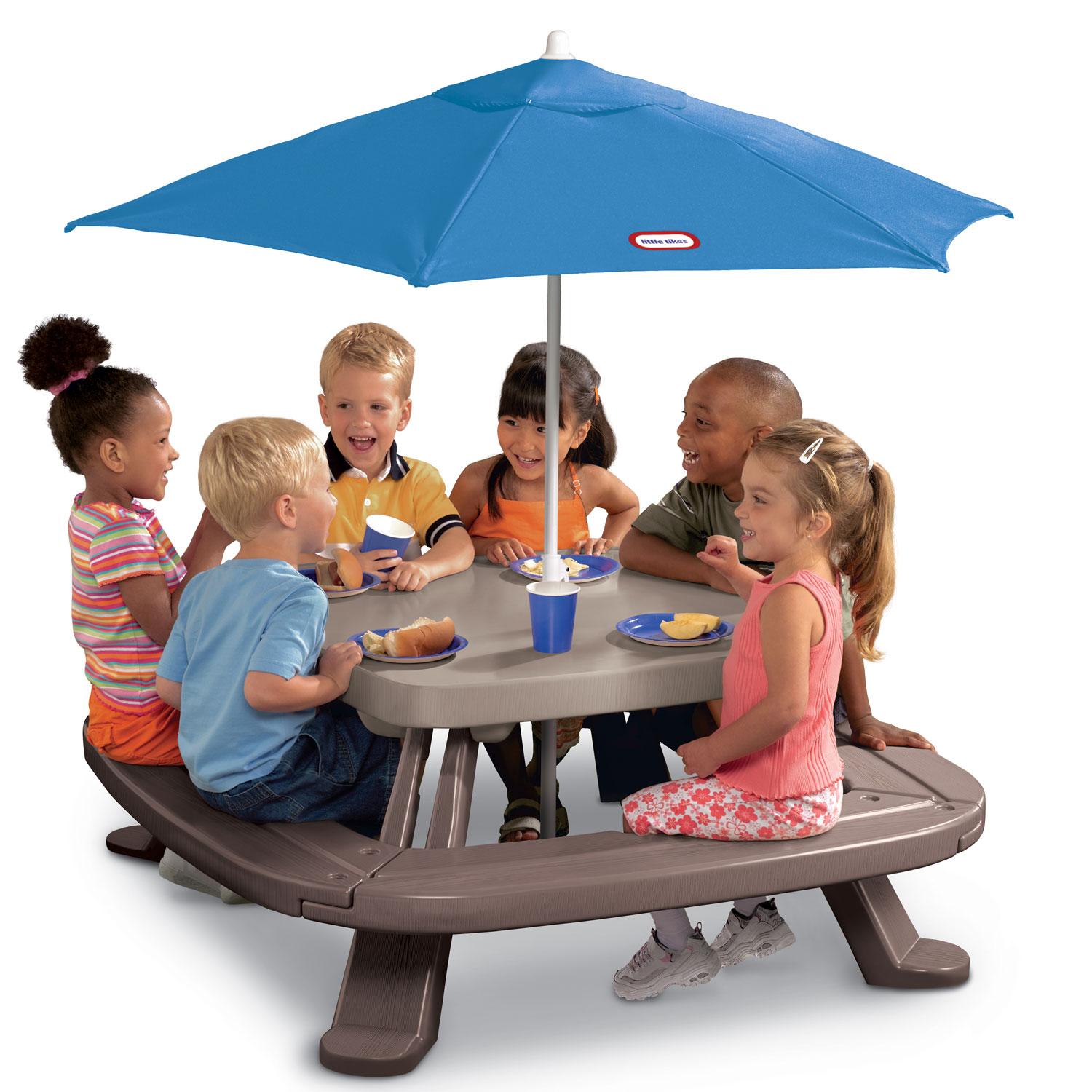 Fold 'n Store Picnic Table with Market Umbrella